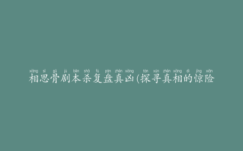 相思骨剧本杀复盘真凶(探寻真相的惊险游戏)